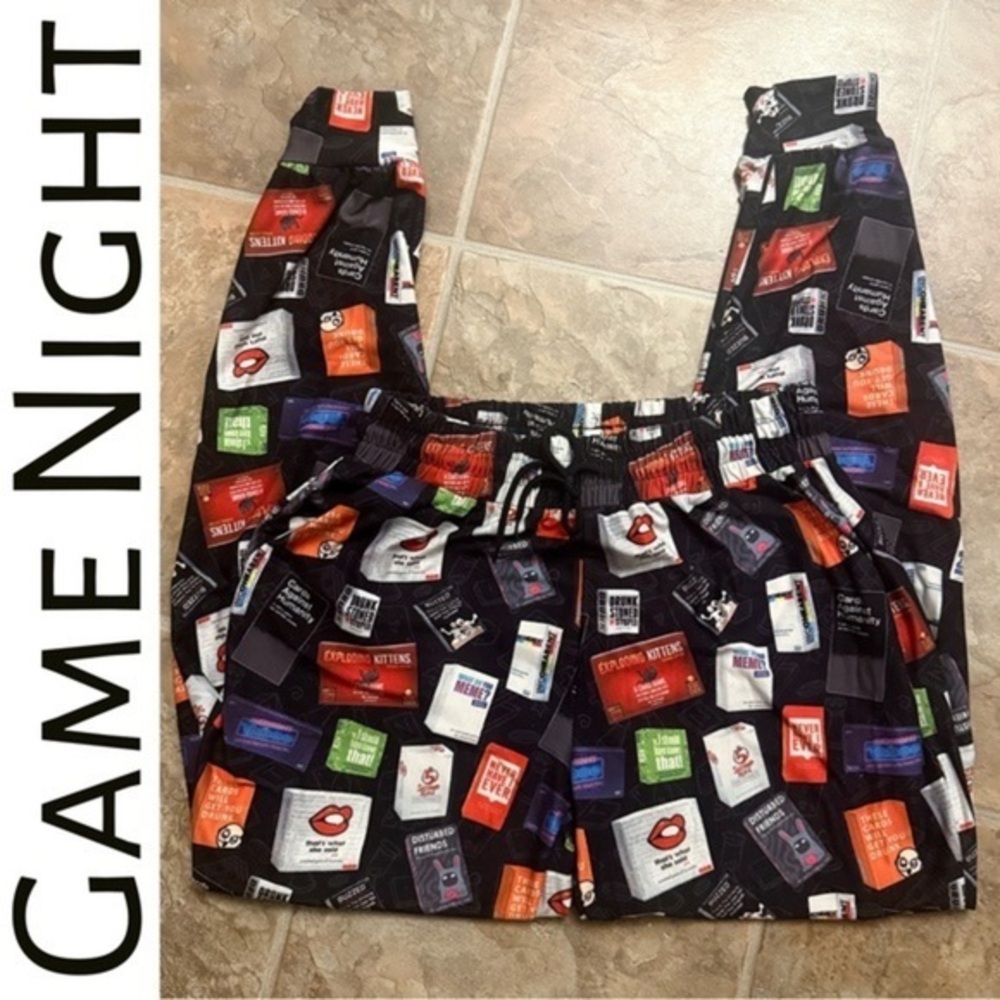 Game Night Themed Pajama Pants - Multicolor